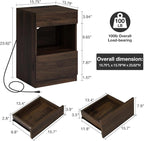 HOMMPA Set of 2 Open Shelf LED Nightstands - Image 2