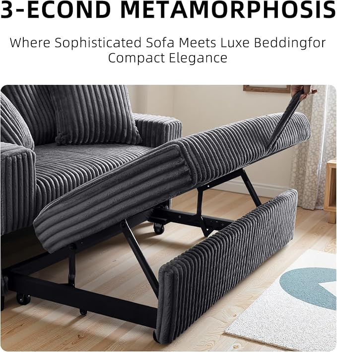 3 in 1 Convertible Sofa Bed，52.8" Pull Out Couch - Image 5