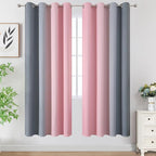 Ombre Grey and Pink Blackout Curtains - Image 2