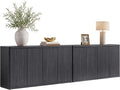 SICOTAS Buffet Cabinet with Storage Accent Sideboard with 8 Doors 132.6" Fluted by SICOTAS