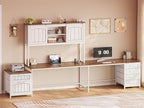 SEDETA Farmhouse L Shaped Office Desk - Image 9