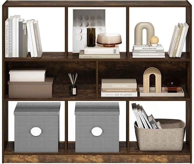 Furinno DALY Book Shelf, 8-Cube Bookshelf, Horizontal Cube Storage Organizer - Image 4