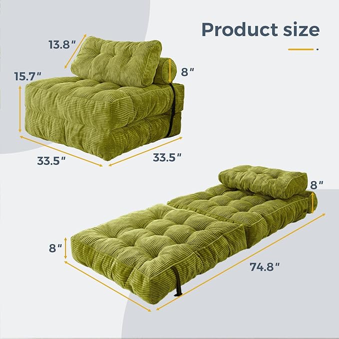 MAXYOYO Folding Sofa Bed, Convertible Sleeper Chair - Image 2