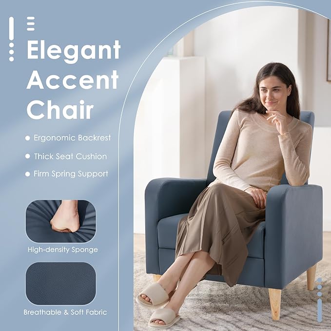 COLAMY Mid-Century Modern Upholstered Accent Chair - Image 3