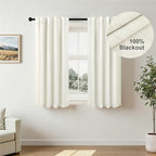 Pitalk 100% Blackout Short Linen Curtains - Image 2