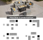 ovios 7 Pieces Patio Furniture Set, Outdoor Wicker Sectional Sofa - Image 7