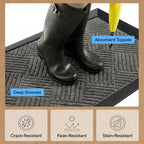 GORILLA GRIP 100% Waterproof All-Season WeatherMAX Doormat, US Designed Natural - Image 6