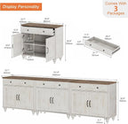 WAMAPT Rustic White Buffet Cabinet - Image 2