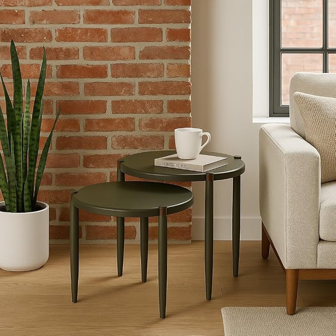 Leick Home Redonda Bay Side Tables 2 Pack, Urbane Bronze, Small Table 21.6 in H - Image 2