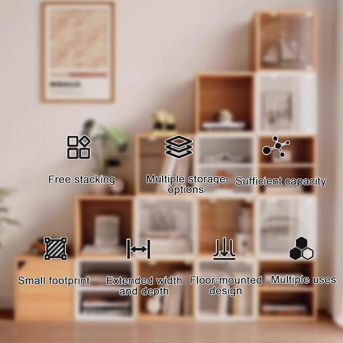 Versatile wooden storage cabinet, space-saving modular organizer - Image 2