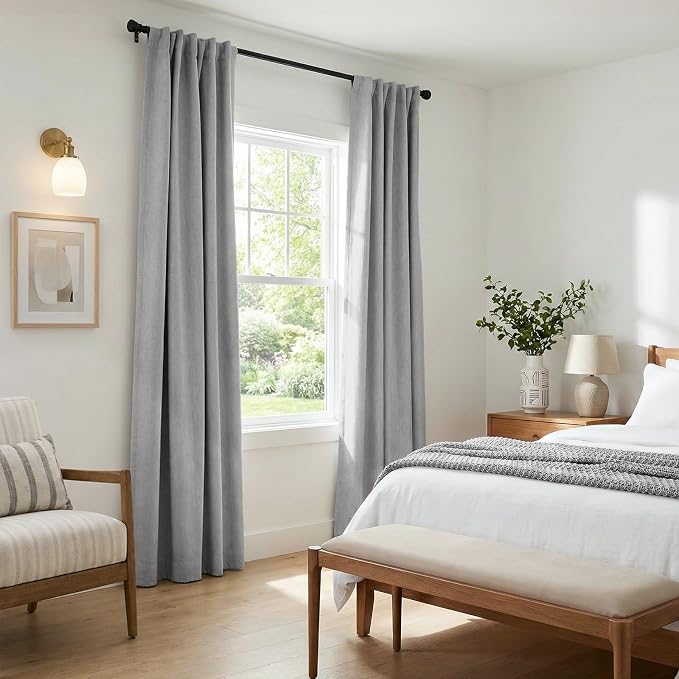 INOVADAY 100% Blackout Curtains 108 Inches Length 2 Panels Set, Back Tab/Rod - Image 6