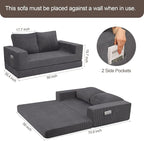 COMAX Convertible Sofa Bed Queen, Folding Fold Out Couch Bed, Floor Futon Couch - Image 3