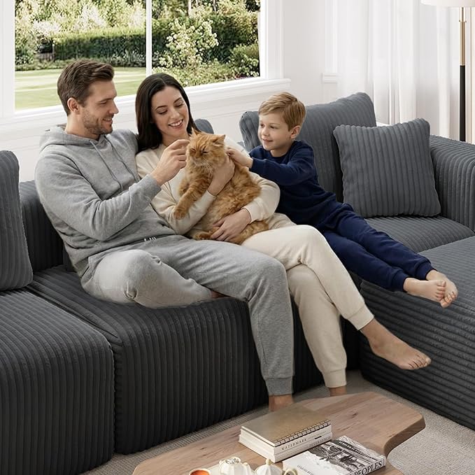 Novilla 141" Modular Sectional Sofa, Modern Cloud Sectional Couch - Image 10