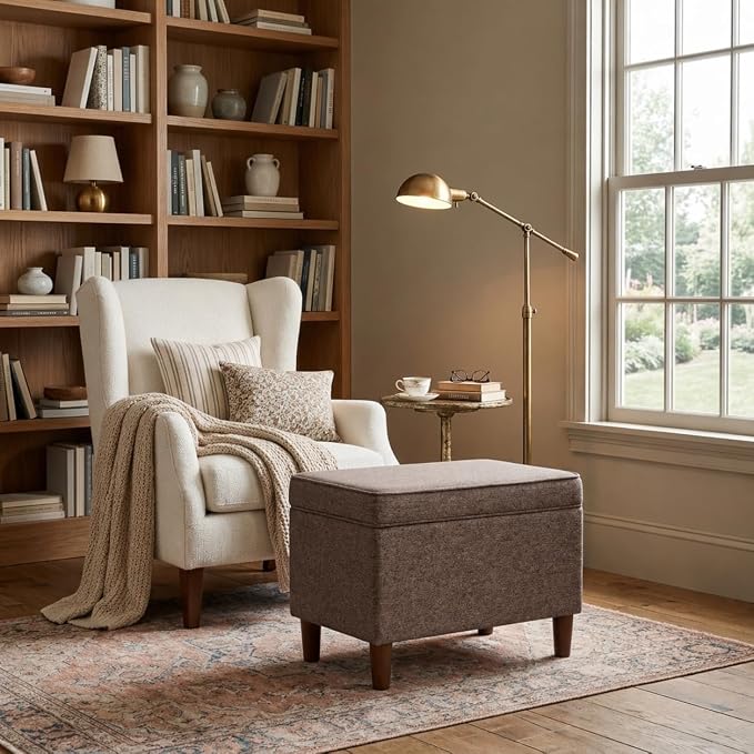 HomePop Home Decor | Dinah Collection Modern Storage Ottoman | Ottoman - Image 2