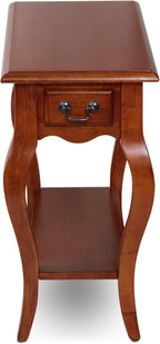 Leick Home 9018-BR One Drawer French Cabriole Leg Side Table - Image 3