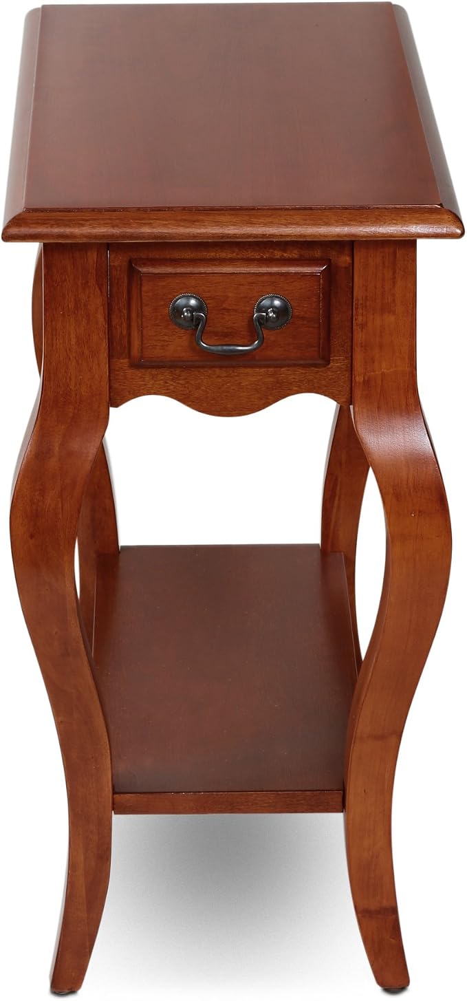 Leick Home 9018-BR One Drawer French Cabriole Leg Side Table - Image 3