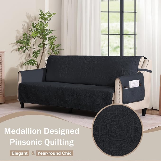 Water Repellent Loveseat Cover for 2 Cushion Couch, Machine Washable Love Seat - Image 8