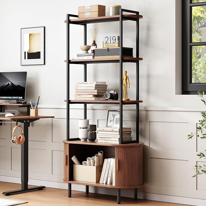 ONBRILL 71" Tall Bookshelf, 4-Tier Book Shelf - Image 5