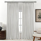Pinch Pleated Linen Curtains 100% Blackout 108 Inches Long by AUSSPVOCT