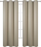 Beige Blackout Curtains/42 x 84 Inch/Set of 2 Panels Room Darkening Curtains - Image 2