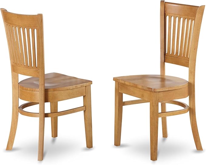 East West Furniture ANVA5-OAK-W 5 Piece Dining Set Includes a Round Dining Room - Image 5