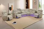 A Ainehome Furniture Reclining Sectional Sofa Set, Breathing Leather Furniture by AAinehome