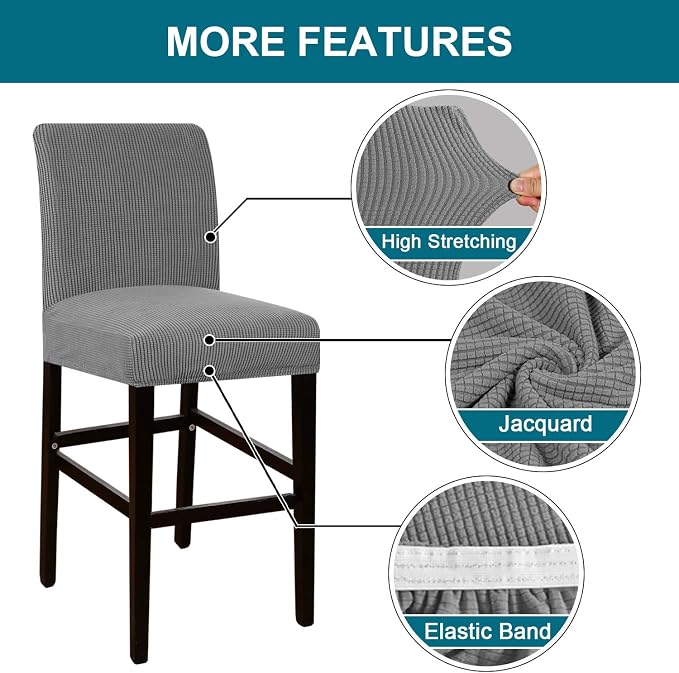 Turquoize Stretch Bar Stool Cover Counter Stool Pub Chair Slipcover - Image 4