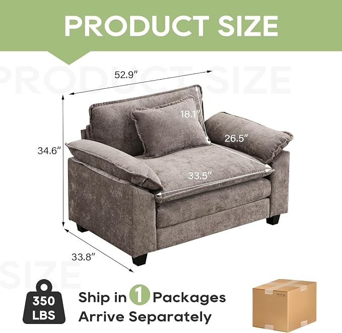Oprisen Modular Sectional Sofa, Comfy Cloud Couch Sectional Sofa, Chenille Sofa - Image 2