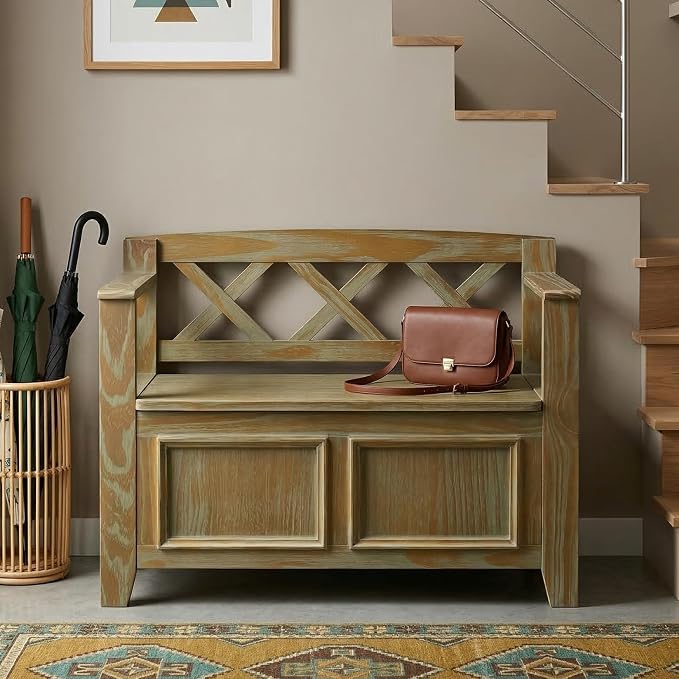 SIMPLIHOME Amherst Entryway Storage Bench - Image 2