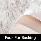 Latepis Small Circle Rug Round Rug 4ft Faux Sheepskin Fur Rug White - Image 3