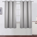 Light Grey Blackout Curtains 34 x 63 Inch Length/Set of 2 Curtain by Lemomo