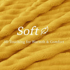 BEDELITE Striped Fleece Throw Blanket, Light Yellow, Soft Cozy, Lightweight Warm - Image 4
