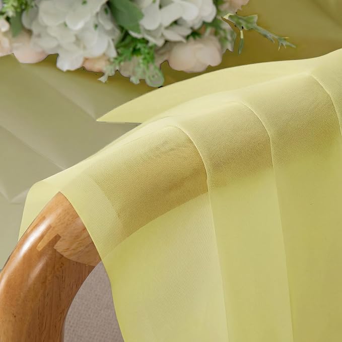 Goose Yellow Sheer Curtains 84 Inches Long 2 Panels, Light Filtering Rod Pocket - Image 9