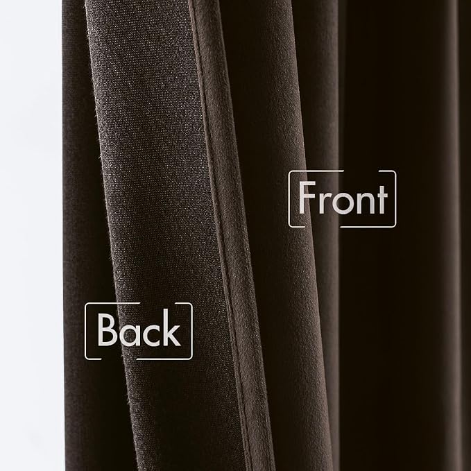 MIULEE Velvet Curtains 52x84 inches Chocolate Brown Blackout Curtains | Luxury - Image 6