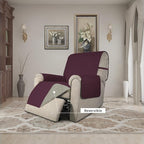 Easy-Going Reversible Couch Cover, Recliner 22 in, Wine/Beige | Machine - Image 2