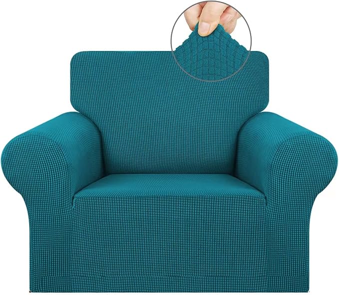 Stretch Chair Sofa Slipcover, Single Couch Cover, Peacock Blue | 1-Piece by KEKUOU