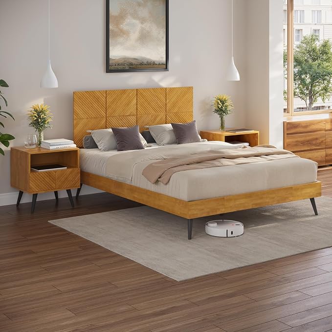 Bme Rhombus Queen Bed Frame – Solid Rubber Wood - Image 3