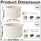 115L Extra Large Woven Cotton Rope Blanket Basket - Image 2