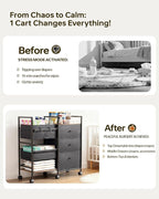 2-in-1 Baby Diaper Caddy Organizer and Storage-3 Tier Rolling Baby Cart - Image 4