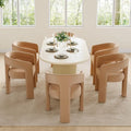 BESTANO Set of 6 Modern Velvet Fabric Upholstered Dining Chairs by BESTANO