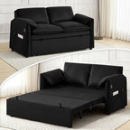 63" Velvet 3 in 1 Convertible Sleeper Sofa Bed, Pull Out Couch Bed Loveseat by UMBFUN