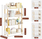 4-Tier Wooden Bookshelf, Modern Open Bookcase - Image 2