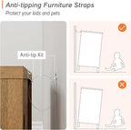 WAMPAT TV Stand Cabinets for 120+ Inches TVs, 4-in-1 Wood Media Console Table - Image 8