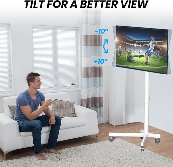 Mobile TV Cart Rolling TV Stand - Image 6