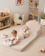 Blissful Diary Kids Couch, 2-in-1 Soft Toddler Couch Fold Out, Toddler Chair - Image 4
