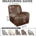 ANARACHON Recliner Chair Covers Leather Like, 4 Pieces Recliner Cover, - Image 3