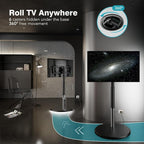 Floor Mobile TV Stand with Power Outlet, Rolling TV Cart - Image 2