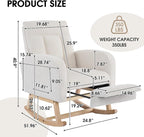 NIOIIKIT Nursery Rocking Chair, Corduroy Upholstered Rocking Chair - Image 2