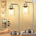 Industrial Table Lamps for Bedrooms Set of 2 by Innqoo