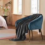 Bedsure GentleSoft Fleece Blanket Twin Size Dark Grey - Image 6
